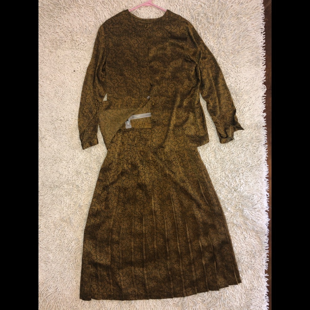 Two piece silk skirt and top